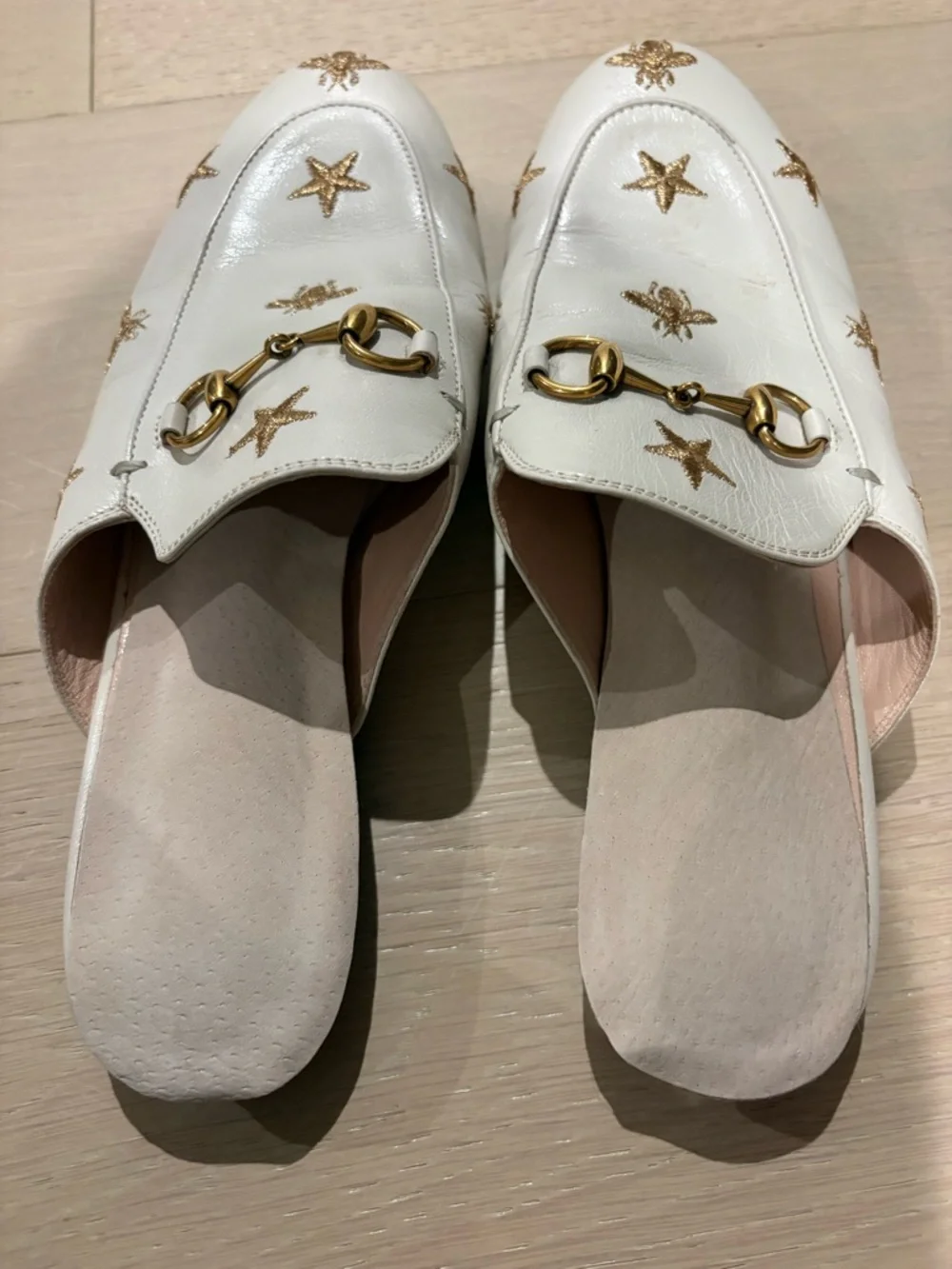 Women’s Gucci loafers shoes mules white leather size 37 - Picture 5 of 6